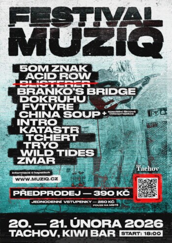plakát, festival, muziq, 2026, tachov, kiwi bar